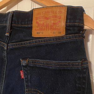 Levis 505c Slim Straight Denim Jeans Dark Blue Mens 33 x 32